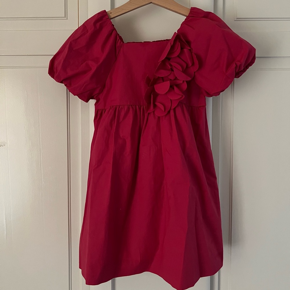 Zara Kids Cotton Puff Sleeve Dress Pink 5-6